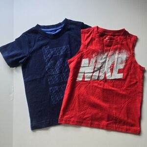 ❤NIKE, Kids 2 tee-shirts , sportswear, Size:4 T, Color Blue and Red.